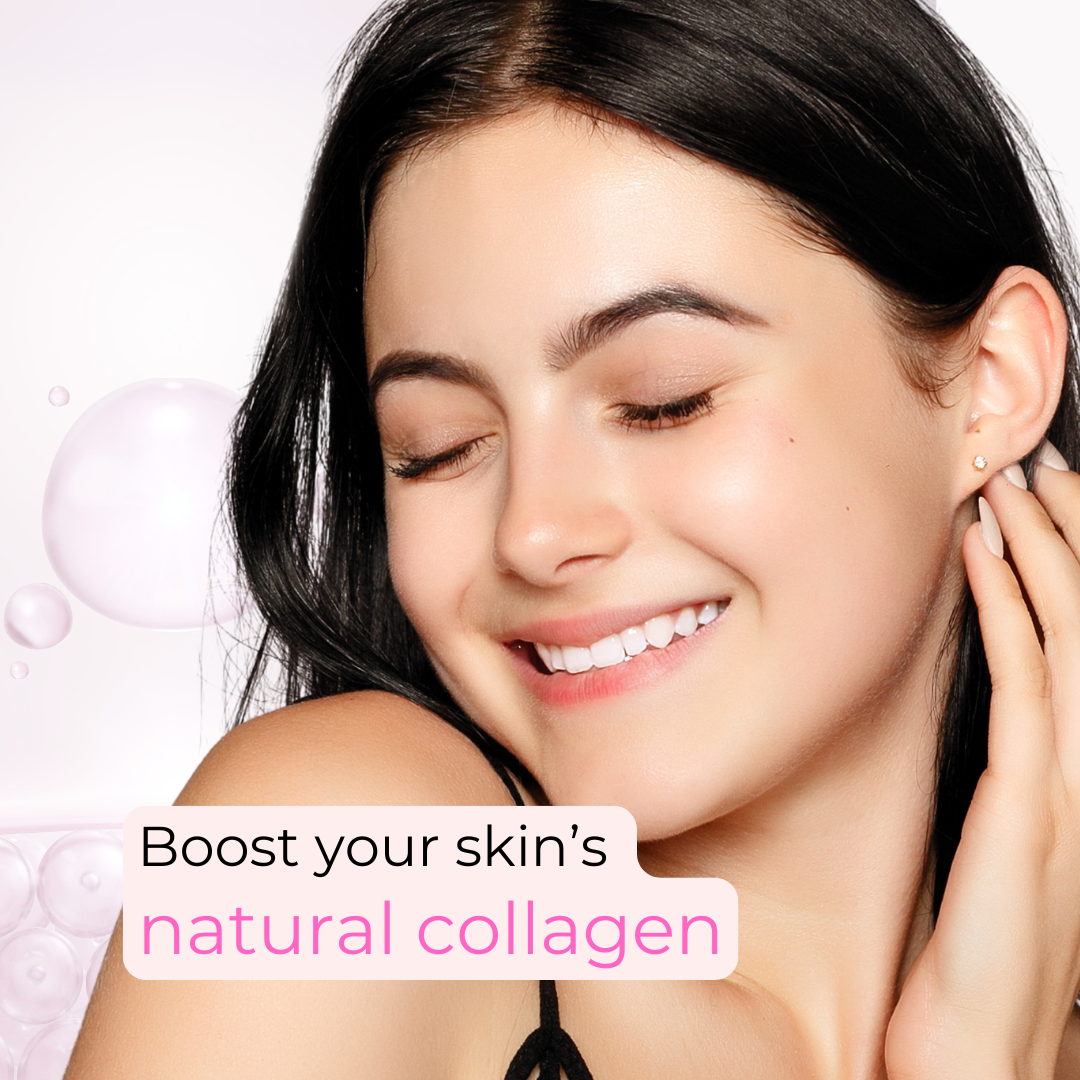 Boost your skin's natural collagen: Smiling women in healthy skin