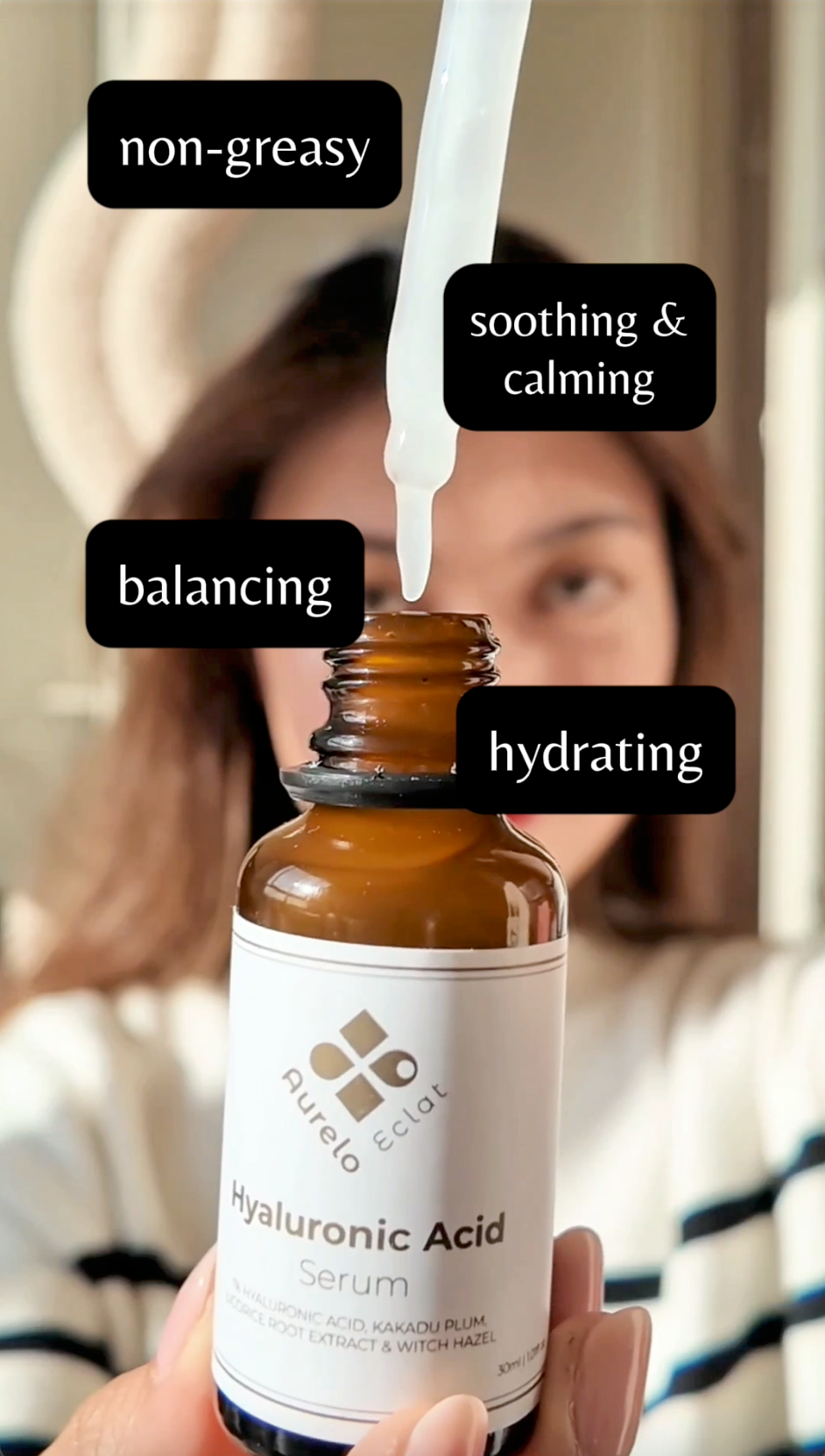 Aurelo Eclat Hyaluronic Acid Serum Application